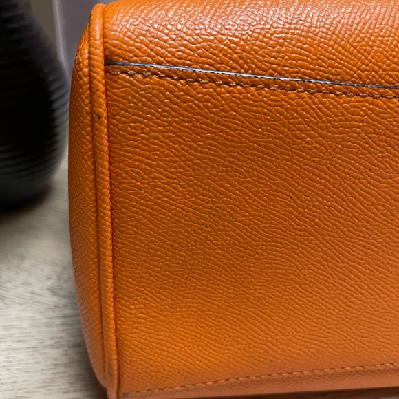 Coach Rowan Orange Leather Satchel - Picture 5 of 8